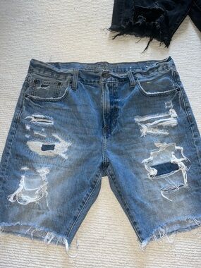 Distressed Blue Denim Men’s Shorts